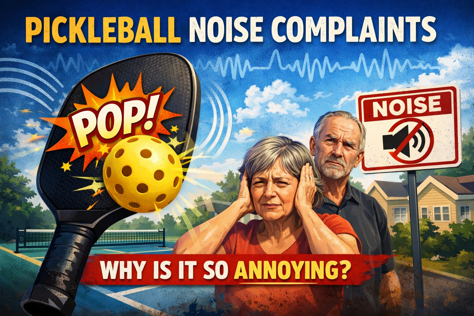 Pickleball ball hitting a paddle and creating the loud pop that causes pickleball noise complaints